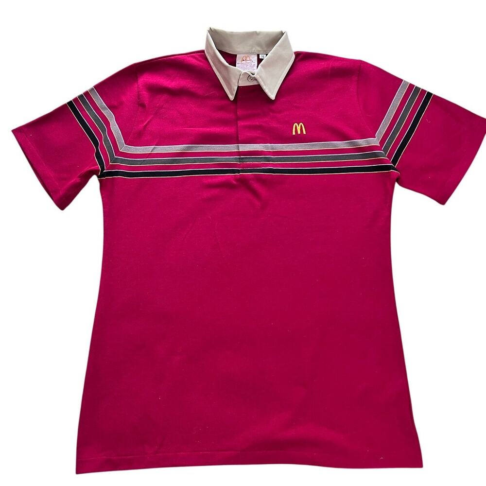Vintage NEW 1980's McDonald's Employee Uniform Polo Shirt-Rare Size Medium